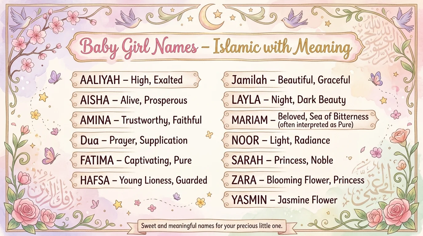 Baby Girl Names – Islamic with Meaning