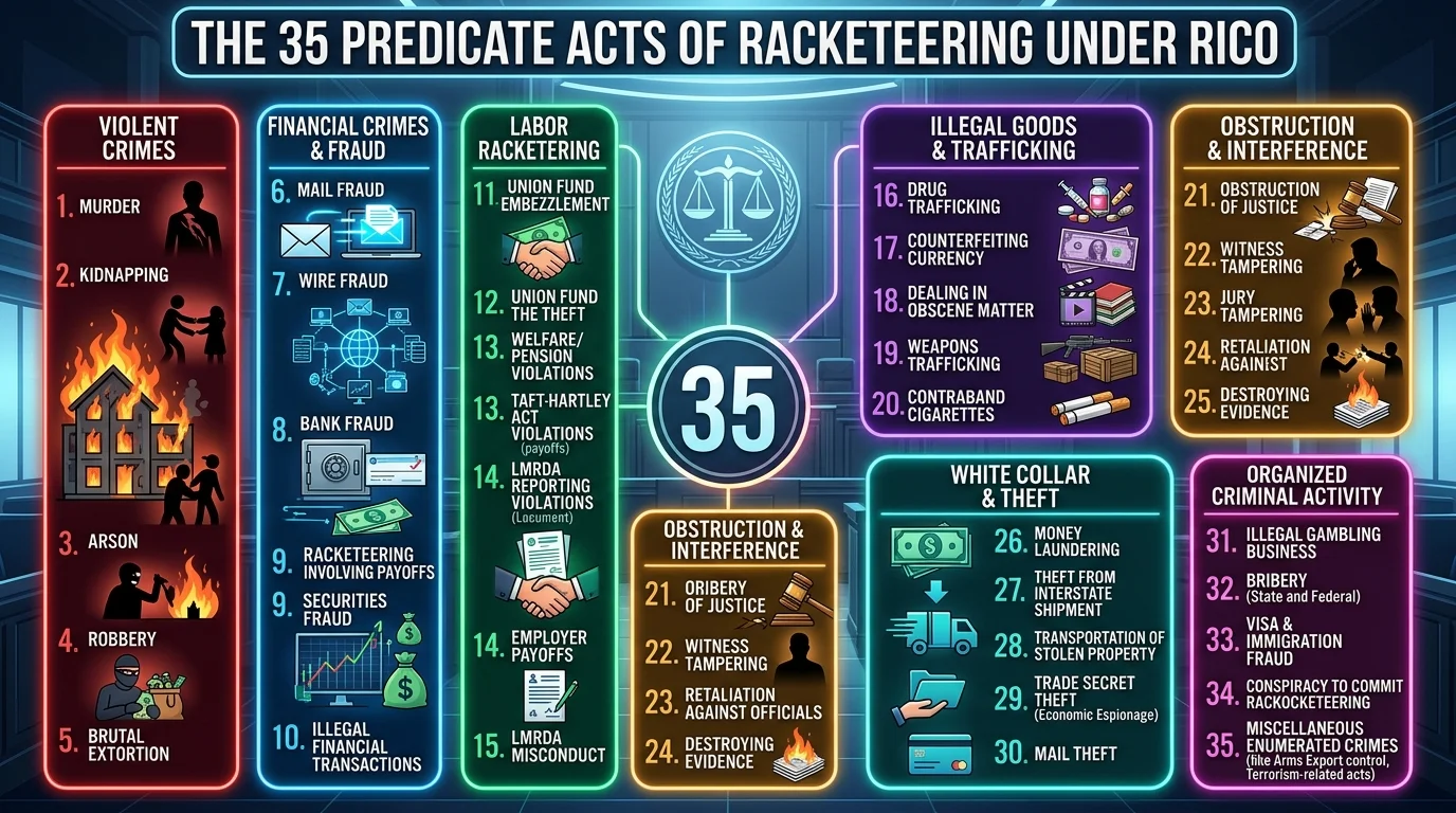 What Are the 35 Crimes of Racketeering