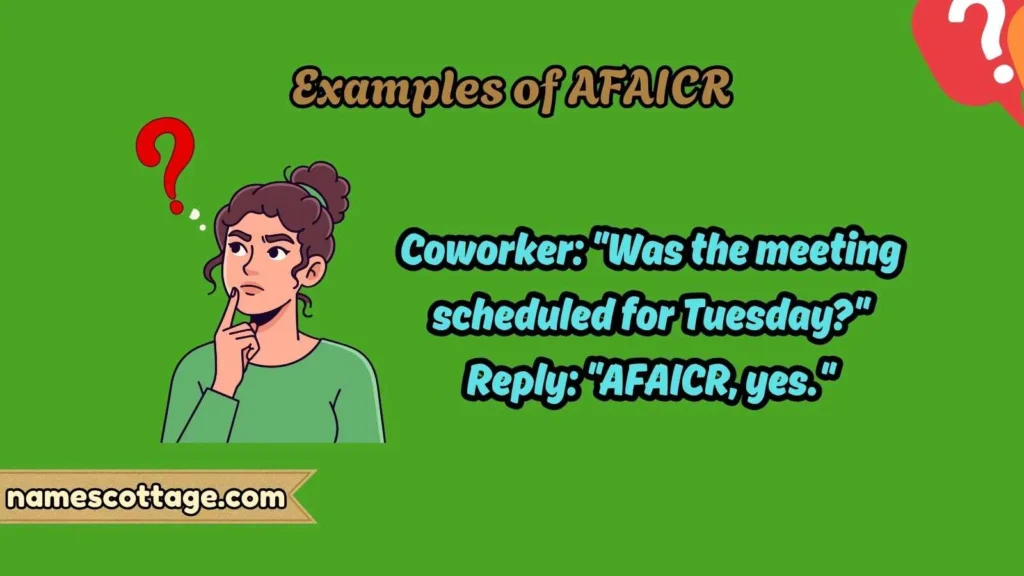 Examples of AFAICR