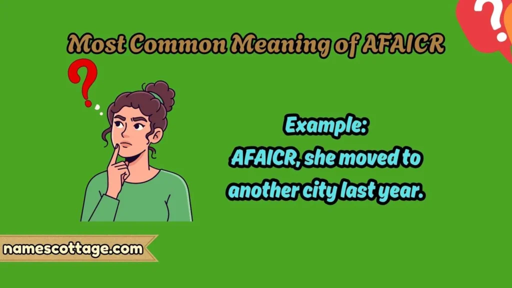 Most Common Meaning of AFAICR