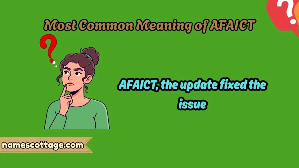 Most Common Meaning of AFAICT